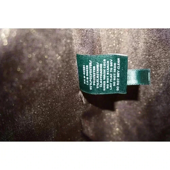 LAUREN RALPH LAUREN Gold/Black Jersey Wrap Gown Side slit Size 10P NWT MSRP $194 - Picture 6 of 13